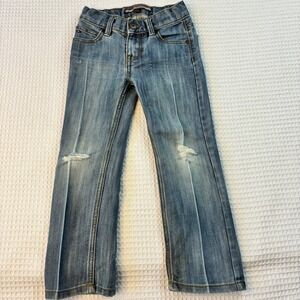 Tommy Hilfiger Kids Size 5 Light Wash Distressed Straight Leg Denim Jeans